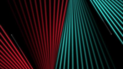Poster - High contrast red and blue neon glowing laser lines futuristic background. Seamless looping abstract motion design. Video animation Ultra HD 4K 3840x2160