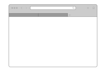 Generic web browser interface with tabs and URL bar with copy space vector