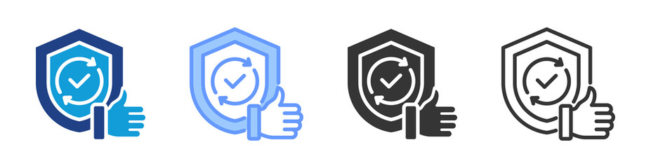 Fototapete - Reliability icon set multiple style collection