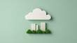 © elina - Creative representation of sustainable urban development featuring cloud and buildings surrounded by greenery with a minimalist design