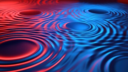 Wall Mural - vibrant ripples of red and blue liquid surfaces.