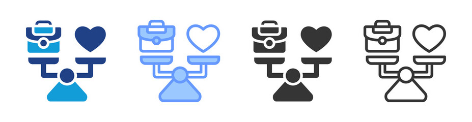 Fototapete - Work Life icon set multiple style collection
