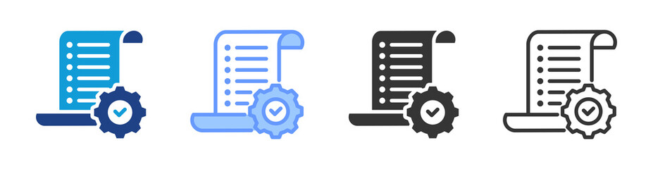Fototapete - Log Management icon set multiple style collection