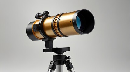 Wall Mural - A small telescope, isolated on a white backdrop