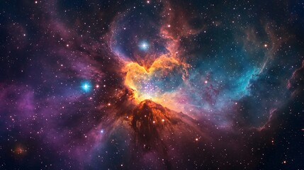 51. a vibrant nebula with swirling clouds of gas and stars