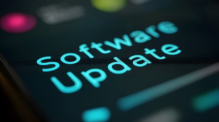 Smartphone screen showing software update progress bar with percentage, modern technology and digital device upgrade concept