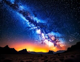 Wall Mural - shining milky way in a starry night sky