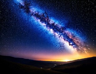 Wall Mural - shining milky way in a starry night sky