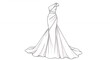 © Bidinstudio - Elegant formal gown sketch design illustration