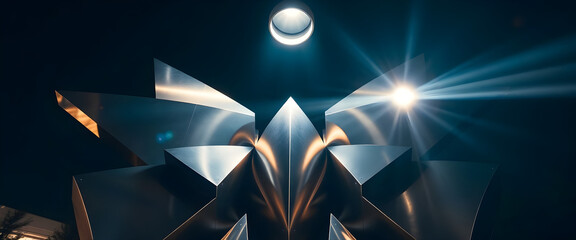 Wall Mural - large metal structure with a moon in the background