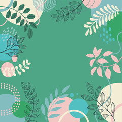 Wall Mural - Background with beautiful for design. Colorful background with tropical plants.
