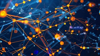 Wall Mural - vibrant abstract digital network representation featuring colorful nodes and connections. ideal for 