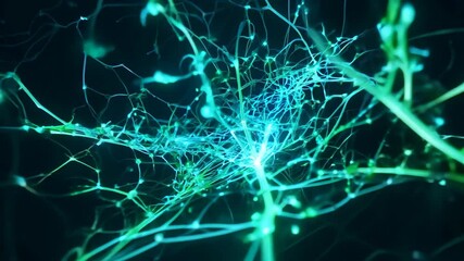 Wall Mural - intricate digital network with vibrant blue and green colors