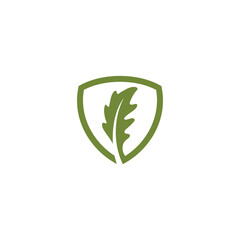 shield oak leaf logo safe, eco-friendly, businesses, educational, institutions, health, wellness, insurance, finance, woodworking.