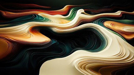 Wall Mural - Abstract layered curves in vibrant colors