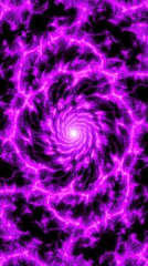 Sticker - a swirling vortex of vibrant pink energy emanating from a central white light on a black background