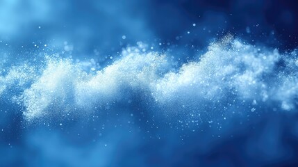 Wall Mural - a mesmerizing blend of swirling white particles against a serene, soft blue backdrop