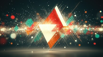 Wall Mural - Abstract geometric design with vibrant colors and light effects