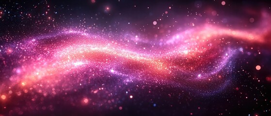 Wall Mural - a cosmic wave of vibrant colors & sparkling dust creates a celestial visual spectacle