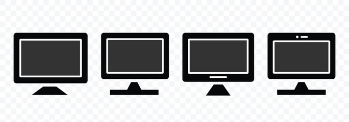 Computer icon vector illustration. TV screen and computer monitor icon set. Vector illustration. 