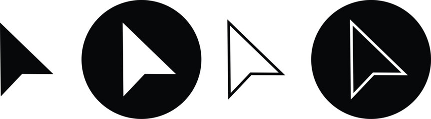 Poster - arrows cursors symbol. fill and outline arrow cursor art. website arrows cursors symbol vector illustration.