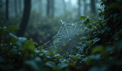 Raindrops on Spider Web – Moody Macro Nature Shot