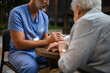 © Halfpoint - Doctor explaining medication to senior patient and answering her questions.