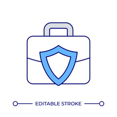 Wall Mural - briefcase with shield line color icon. business papers confidence protection. corporate information 