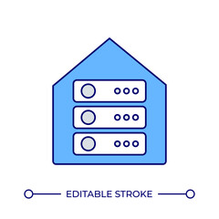 Wall Mural - digital data center line color icon. powerful servers operating on storage. information processing s