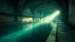 © ArutalaWat - Dark Green Tunnel With Water and Light Beams