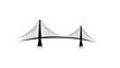 © edojob - Minimalist suspension bridge connecting two sides over white background
