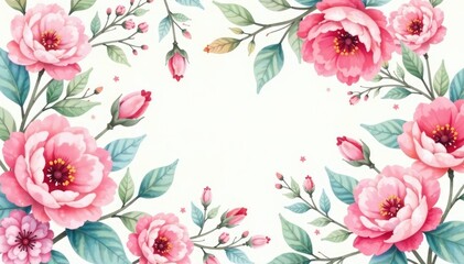  Delicate watercolor floral pattern, soft pastel shades , art, soft