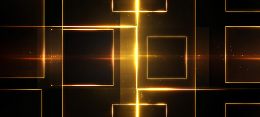 Wall Mural - abstract communication gold light square technology background. abstract gold light futuristic squar