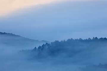  morning landscape in the Vercors foothills, France