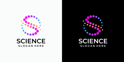 S letter shape circle helix vector logo design with modern, simple, clean and abstract style. Icon for business, research, science and personal branding.