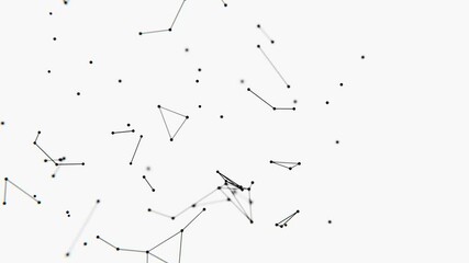 Aufkleber - Delicate lines and nodes form an abstract floating network on a white background, blending illusions and technology in a minimal, futuristic design.