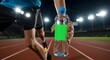 © MumarProject - Hydration is key: Athlete pauses during track running to take a refreshing drink