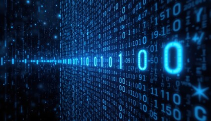 Extensive display of repetitive binary code highlighting the foundations of digital communication and computing