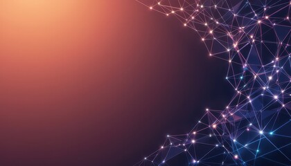 Fototapete - Dark background featuring a line of connected dots representing digital networks and connectivity