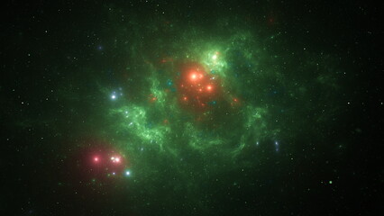 Wall Mural - bright colors illuminate the vastness of space as a cosmic nebula reveals bursts of stars and swirli