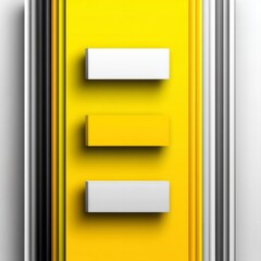 Aufkleber - Abstract Yellow Backdrop with Floating White and Yellow Rectangles and Vertical Lines