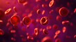 © Naz-B - Tiny red blood cells move rapidly through a colorful bloodstream showcasing their importance in transporting oxygen throughout the body