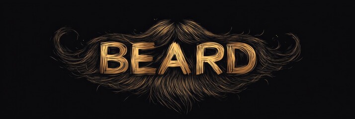 Aufkleber - Creative typography design featuring the word beard shaped like a beard highlighting artistic expression