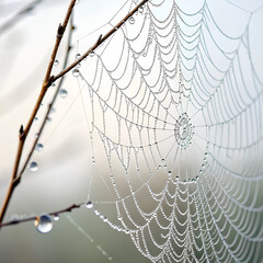 spider web in the morning