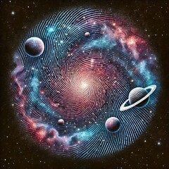 Wall Mural - fingerprint created using fingerprint swirls