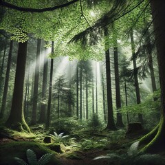 Wall Mural - forest branches create a sheltered