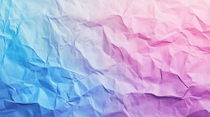 Poster - Crumpled paper texture forming a gradient from blue to pink