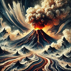 Wall Mural - volcano ink for smoke swirls