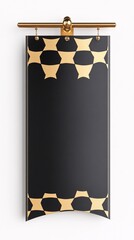 Aufkleber - Elegant black and gold hanging banner displaying geometric pattern on white background