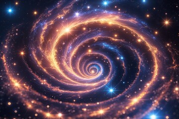 Wall Mural - vibrant cosmic spiral background with shimmering stars and galactic energy